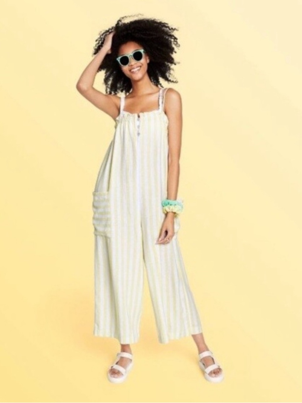 Stoney Clover Lane x Target Yellow & White Striped Wide-Leg Jumpsuit